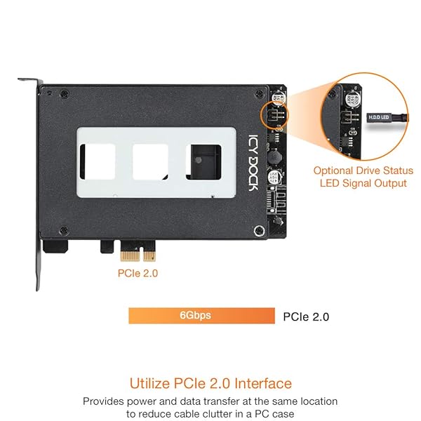 ICY DOCK "ICY DOCK 2.5" SATA SSD Removable Hard Drive Bay Adapter for PCIe - ExpressSlot MB839SP-B" - View 9 of 10