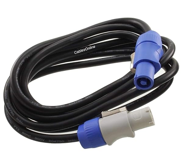 CABLESONLINE.COM ATLANTIC COMPUTERTECH CablesOnline 10ft 16AWG Stage Lighting Fixture PowerCon Compatible Power Through Jumper Cable PC-KA610