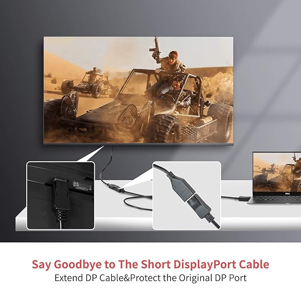 BolAAzuL BolAAzuL Displayport 1.2 Extension Cable 2K 144Hz 4K 60Hz 1.8M Male to Female Cord for Gaming and High Resolution Displays - View 4 of 9