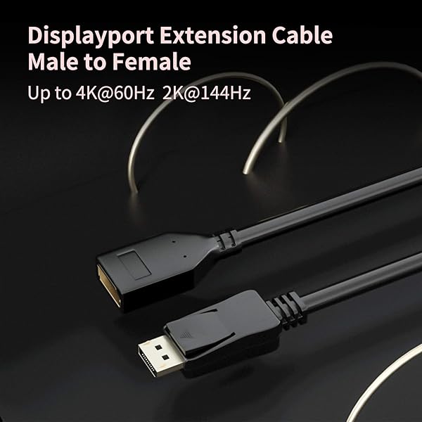 BolAAzuL BolAAzuL Displayport 1.2 Extension Cable 2K 144Hz 4K 60Hz 1.8M Male to Female Cord for Gaming and High Resolution Displays - View 6 of 9