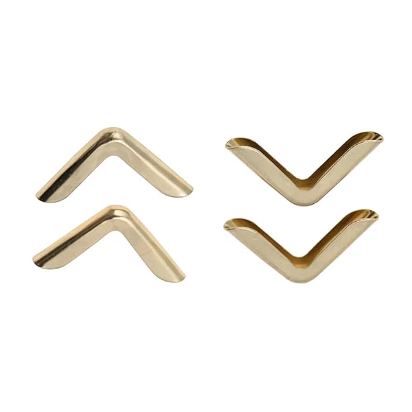 YWBL-WH 50pcs Vintage Iron Book Corner Protectors for Scrapbooking & Photo Albums - C103 Aurichalceous - View 3 of 10