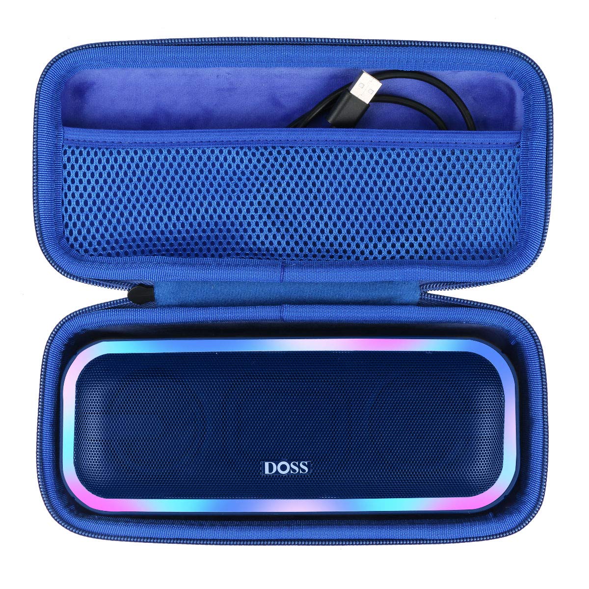 co2CREA co2CREA Hard Travel Case for DOSS SoundBox Pro Wireless Bluetooth Speaker Black with Blue Interior - View 3 of 7