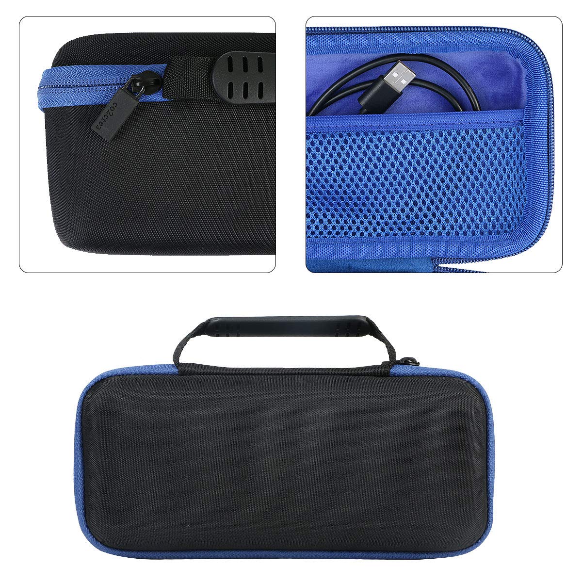 co2CREA co2CREA Hard Travel Case for DOSS SoundBox Pro Wireless Bluetooth Speaker Black with Blue Interior - View 5 of 7
