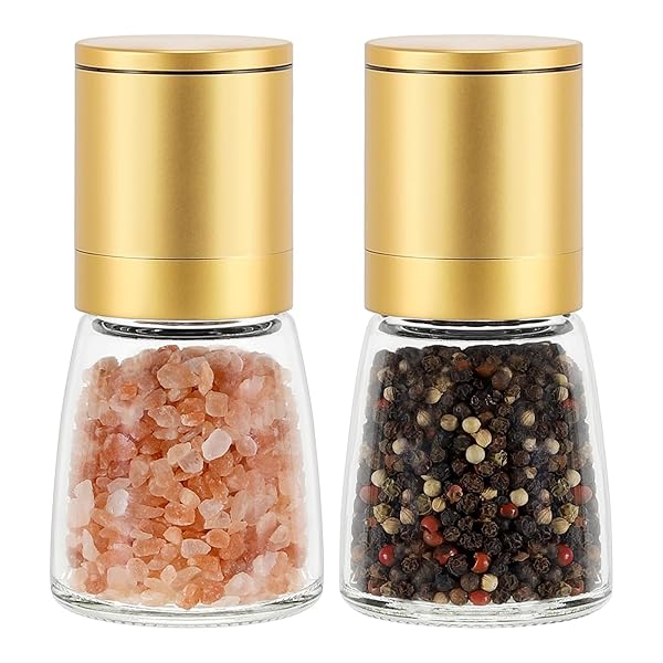 Vucchini VUCCHINI Golden Pepper Salt Grinder Mill - Adjustable Ceramic Spice Shaker for Home & Gifts