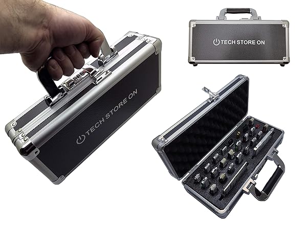 TECH STORE ON Tech Store: Swivel Handle USB Thumb Drive Holder - Antistatic, Shockproof Case for 24 USBs & 2 HDDs