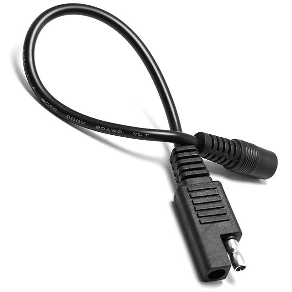 DGZZI DGZZI SAE Plug to DC 5.5mm x 2.1mm Female Adapter Extension Cable for Solar Panel Charging 20AWG 8Inch Automotive Connector