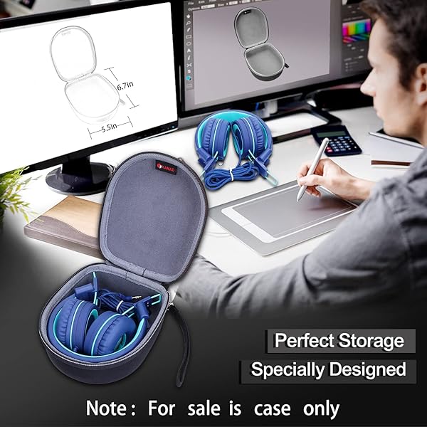 XANAD XANAD Hard Case for Kids Headphones - Fits Elecder i37, Noot K11, iClever HS14 Foldable On-Ear Headsets - View 6 of 7