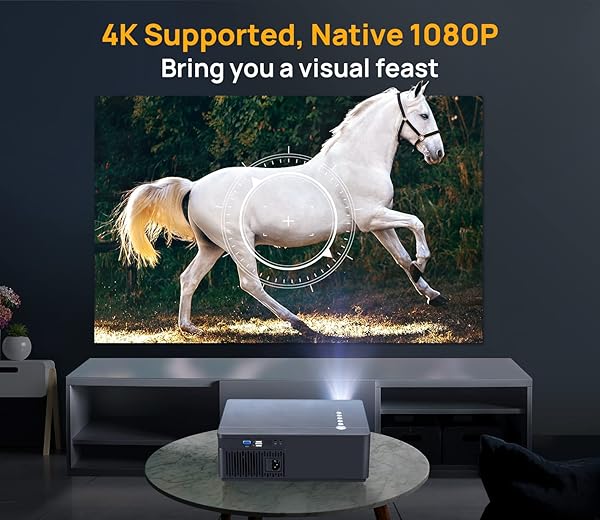 UUO "UUO 4K Projector: Native 1080P Outdoor Movie Projector with 300" Projection, Digital Keystone & Multi-Device Compatibility" - View 3 of 8