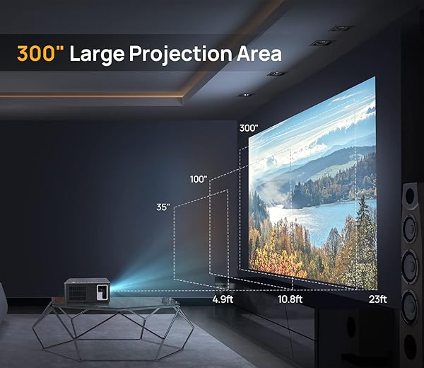 UUO "UUO 4K Projector: Native 1080P Outdoor Movie Projector with 300" Projection, Digital Keystone & Multi-Device Compatibility" - View 5 of 8
