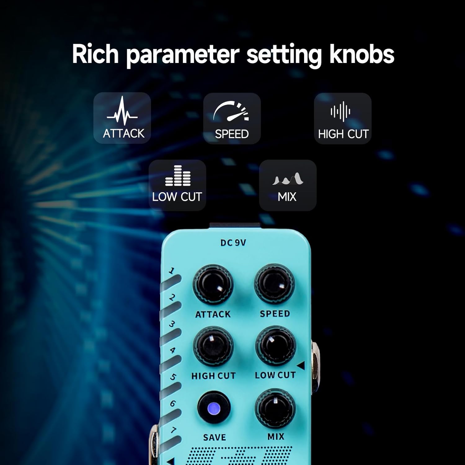 MOOER MOOER E7 Polyphonic Guitar Synth Pedal with 7 Tones Arpeggiator and Preset Slots for Enhanced Sound Control - View 4 of 6