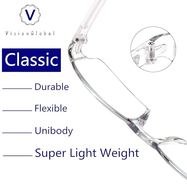 VisionGlobal VisionGlobal Blue Light Blocking Glasses for Women Anti Eyestrain Computer Reading Gaming TV Anti UV Anti Glare No Magnification - View 3 of 5