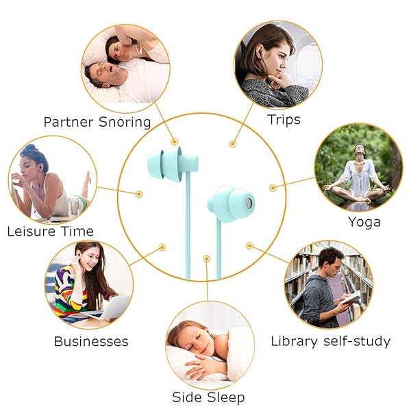 MAXROCK MAXROCK Total Soft Silicon Headphones with Mic for Sleep and Travel Compatible with Cellphones Tablets Light Green - View 5 of 9