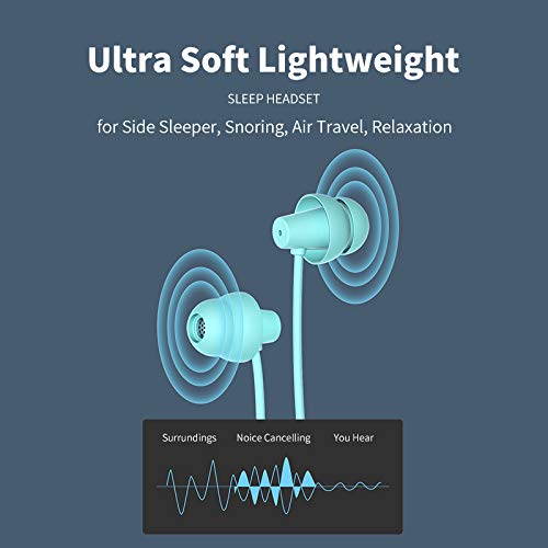 MAXROCK MAXROCK Total Soft Silicon Headphones with Mic for Sleep and Travel Compatible with Cellphones Tablets Light Green - View 9 of 9