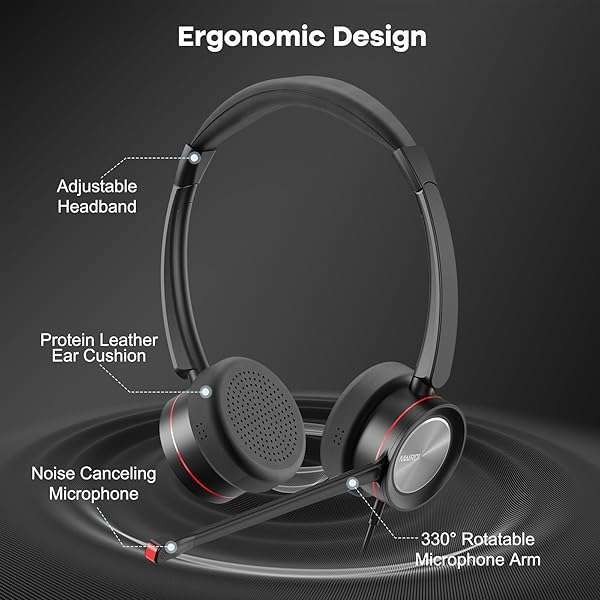 MAIRDI MAIRDI Noise-Canceling USB Headset with Microphone for Zoom, Teams, and Dictation - Perfect for Office and Call Center Use - View 8 of 9