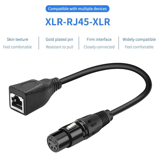 SiYear SiYear XLR 5 Pin RJ45 Adapter Cable Male Female DMX Ethernet Converter 1SET 2PACK - View 2 of 7