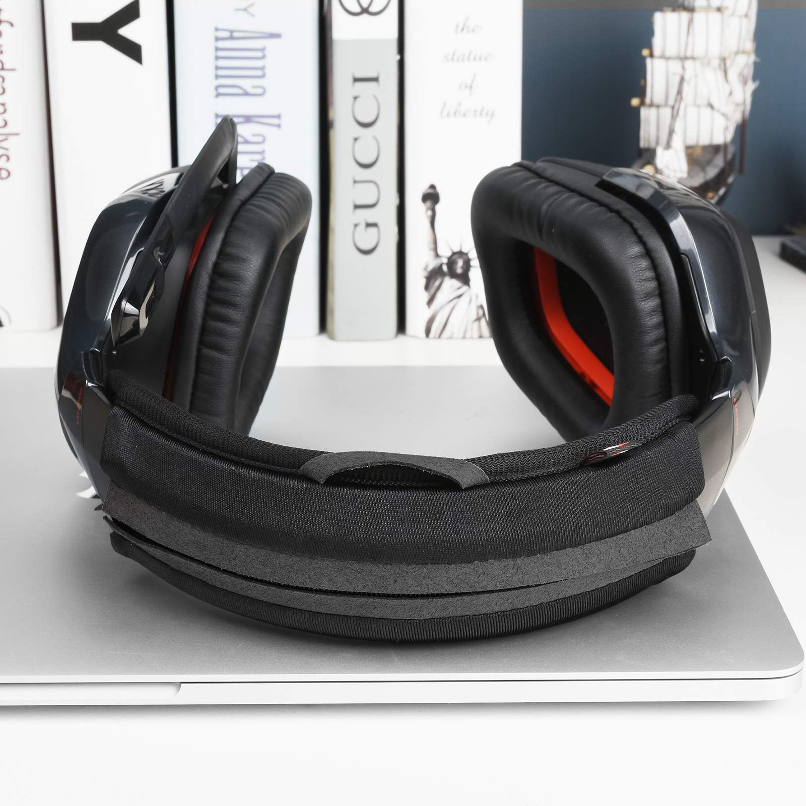 Large Replacement Headband Cushion Pad Cover with Zipper for Headphones Black - View 3 of 7