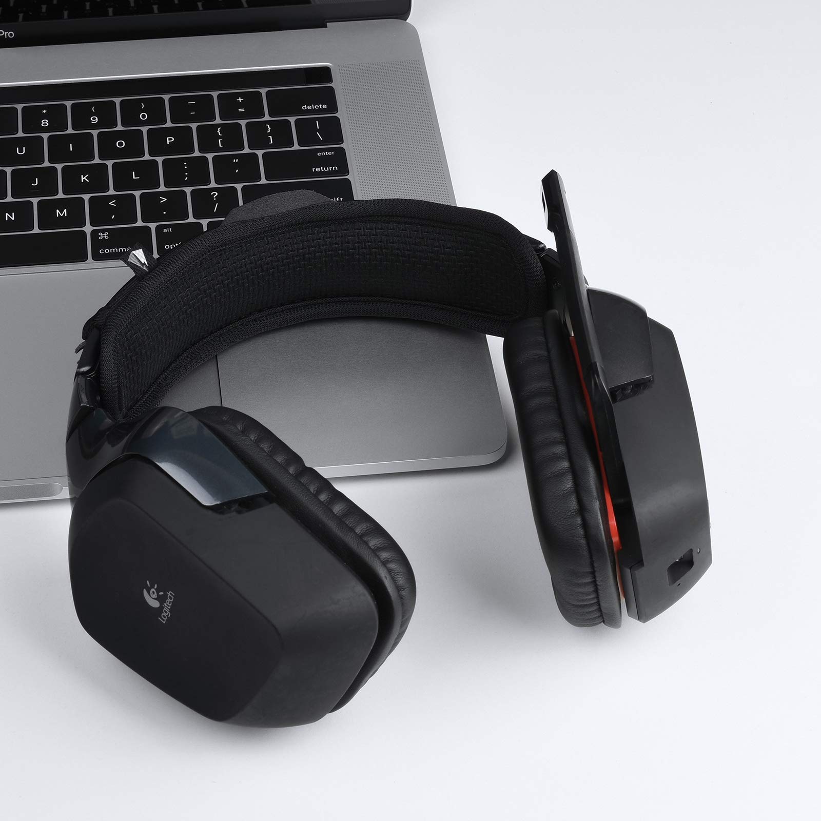 Large Replacement Headband Cushion Pad Cover with Zipper for Headphones Black - View 4 of 7