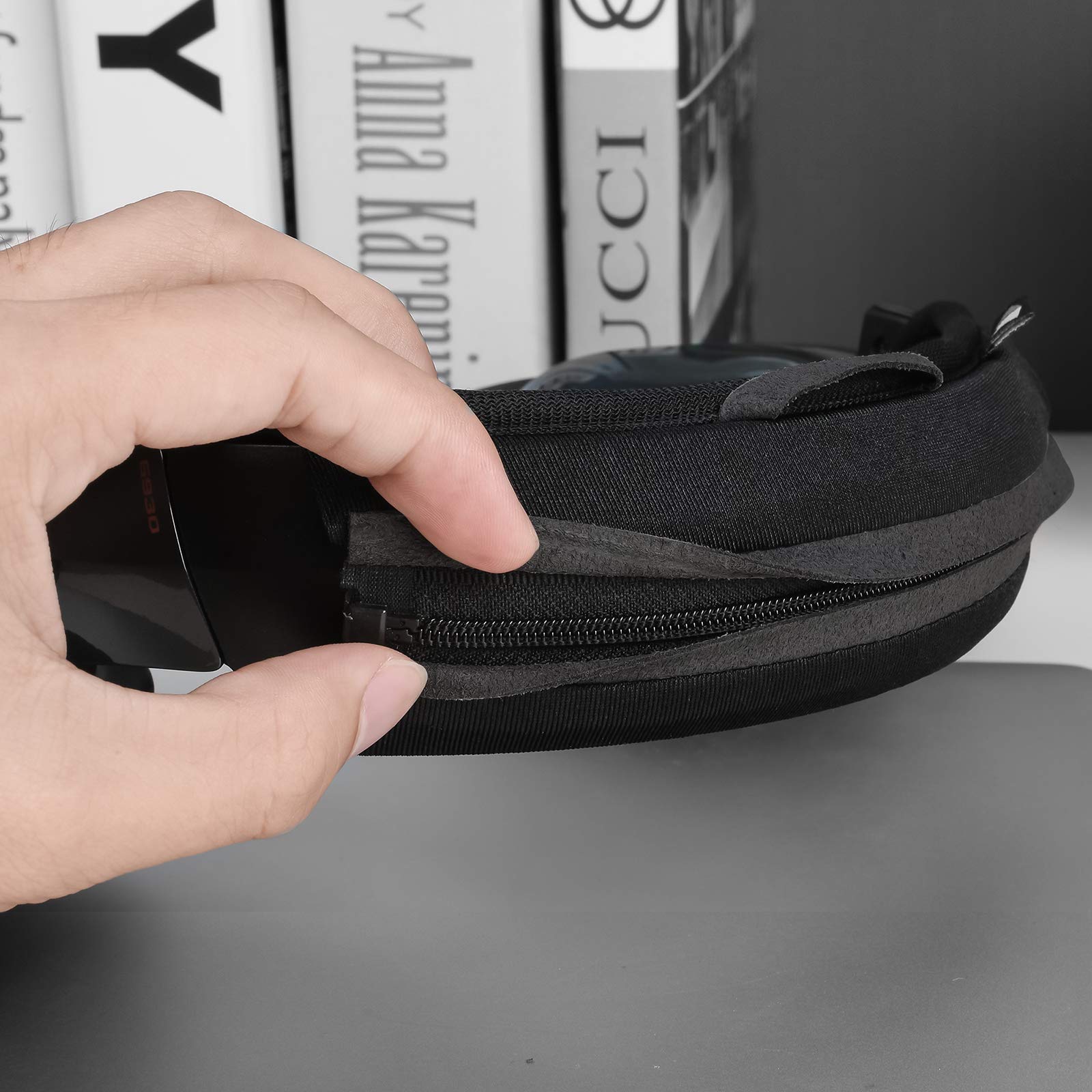 Large Replacement Headband Cushion Pad Cover with Zipper for Headphones Black - View 5 of 7