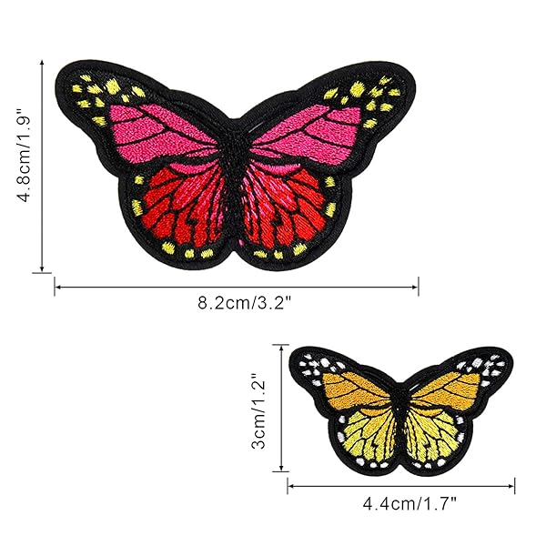 AUGSUN 60pcs Butterfly Iron on Patches Embroidered Sew Applique Repair Patch for Clothing and Crafts - View 2 of 7