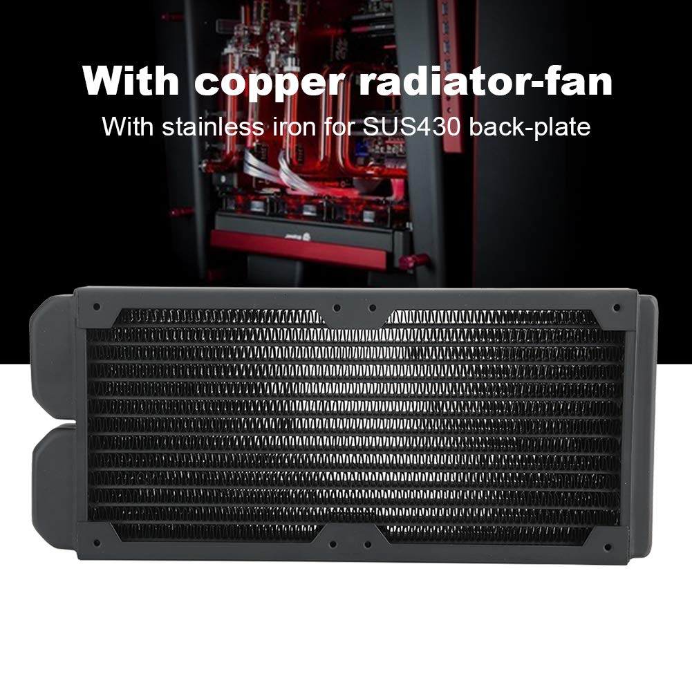 ASHATA ASHATA 240mm Copper Water Cooling Radiator for PC CPU Heat Sink with G1/4 Thread and 14 Pipes Efficient Cooling Solution - View 3 of 9