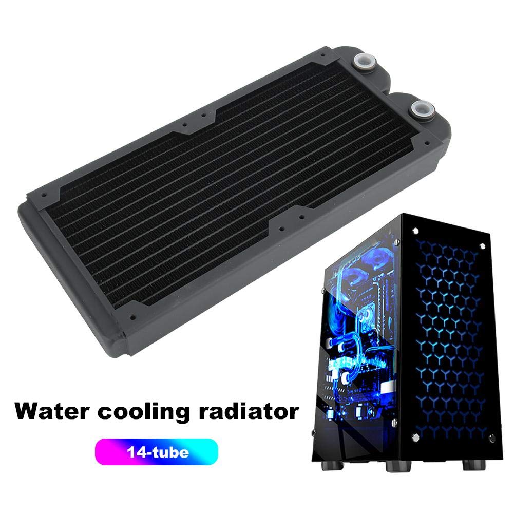 ASHATA ASHATA 240mm Copper Water Cooling Radiator for PC CPU Heat Sink with G1/4 Thread and 14 Pipes Efficient Cooling Solution - View 4 of 9