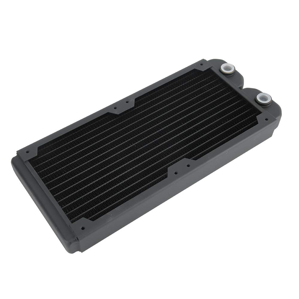 ASHATA 240mm Copper Water Cooling Radiator for PC CPU Heat Sink with G1/4 Thread and 14 Pipes Efficient Cooling Solution