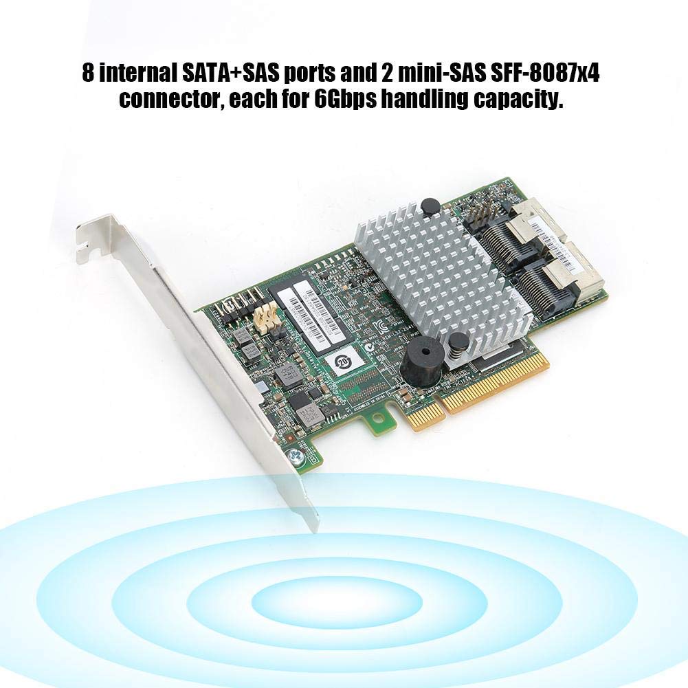 ASHATA ASHATA LSI 9267 8i RAID Controller Card PCIEx8 6GBps 512M Support RAID0 1 for High Performance Storage Solutions - View 3 of 7