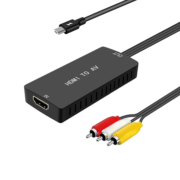 LVY HDMI to RCA Converter: AV Adapter for PS4, Xbox, Switch, Blu-Ray & More - Supports PAL/NTSC