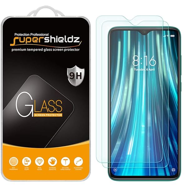 Supershieldz Supershieldz 2 Pack Tempered Glass Screen Protector for Xiaomi Redmi Note 8 Pro Anti Scratch Bubble Free