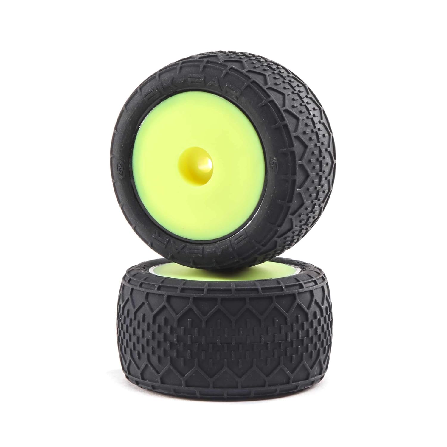 Losi BK Bar Tires Mounted Yellow Mini-T 2.0 for RC Cars Fr/Rr Set LOS41008