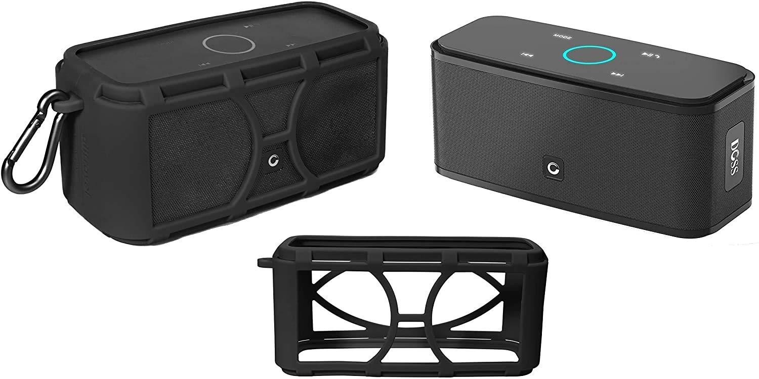 Alltravel Silicone Cover Skin for DOSS SoundBox Touch Wireless Bluetooth Speaker Full Protection Customized Color Shape Matching Pink