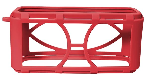 Alltravel Silicone Cover Skin for DOSS SoundBox Touch Wireless Bluetooth Speaker Full Protection Custom Color Shape Matching Carabiner Red - View 4 of 6