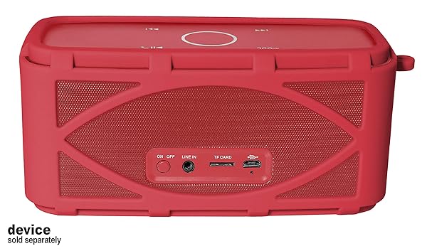 Alltravel Silicone Cover Skin for DOSS SoundBox Touch Wireless Bluetooth Speaker Full Protection Custom Color Shape Matching Carabiner Red - View 5 of 6