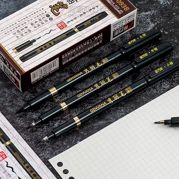 Maxmartt Maxmartt 3 Pcs Calligraphy Pen Set - Ink Pens for Chinese & Japanese Writing, Drawing & Shodo - Perfect for Beginners - View 6 of 10