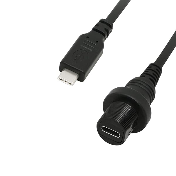 CERRXIAN CERRXIAN 30cm USB Type C 2.0 Mount Extension Cable for Car Boat Motorcycle Truck Dashboard - View 3 of 8