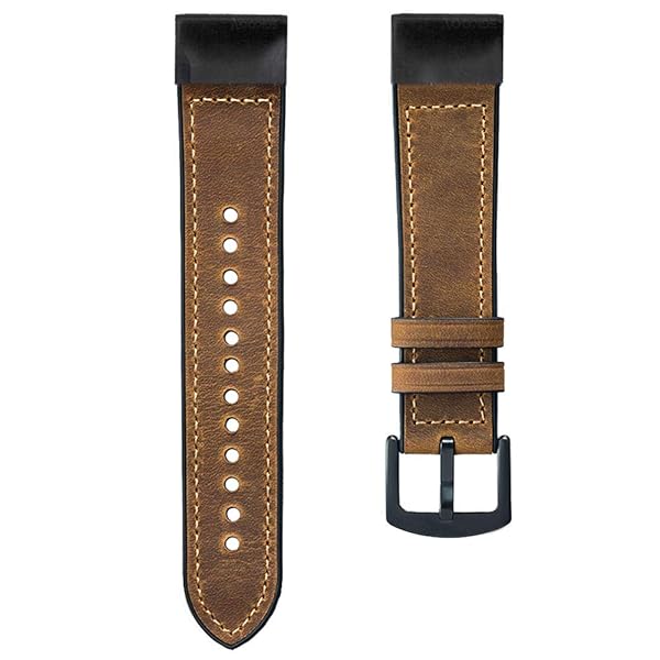 OTOPO OTOPPO Compatible Garmin Fenix 5X 5X Plus Bands Vintage Leather Sweatproof Strap for Fenix 6X 6X Pro 3 3HR Smartwatch - View 7 of 9