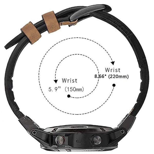 OTOPO OTOPPO Compatible Garmin Fenix 5X 5X Plus Bands Vintage Leather Sweatproof Strap for Fenix 6X 6X Pro 3 3HR Smartwatch - View 8 of 9