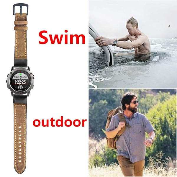 OTOPO OTOPPO Compatible Garmin Fenix 5X 5X Plus Bands Vintage Leather Sweatproof Strap for Fenix 6X 6X Pro 3 3HR Smartwatch - View 9 of 9