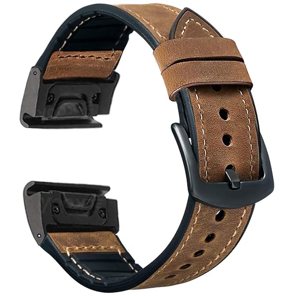 OTOPO OTOPPO Compatible Garmin Fenix 5X 5X Plus Bands Vintage Leather Sweatproof Strap for Fenix 6X 6X Pro 3 3HR Smartwatch - View 3 of 9