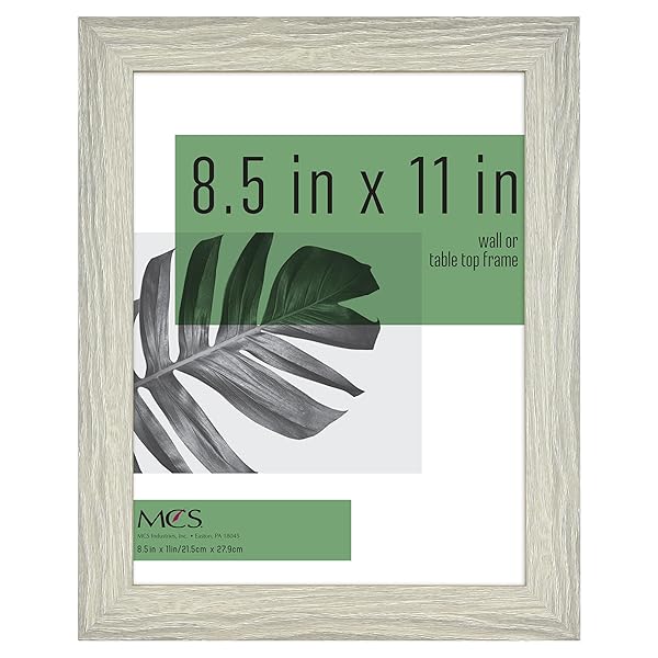 MCS Buy MCS Studio 8.5x11 Gray Woodgrain Picture Frame - Shatter Resistant Glass for Photos & Art Prints