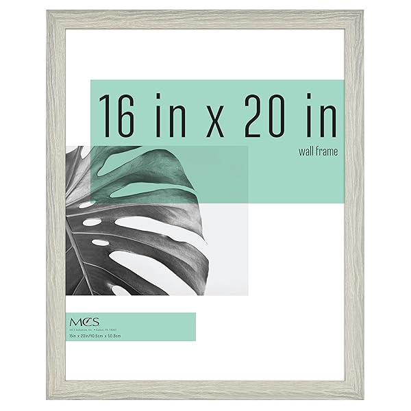 MCS 16x20 Gray Woodgrain Poster Frame - Vertical & Horizontal Wall Hanging for Photos & Art Prints | MCS Studio Gallery
