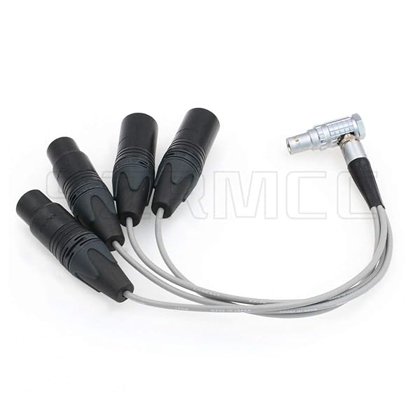 SZRMCC SZRMCC Mic Audio Breakout Cable 10 Pin to 4X XLR 3 Pin for Atomos Shogun Inferno Monitor Recording Right Angle - View 3 of 7