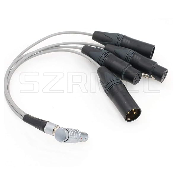 SZRMCC SZRMCC Mic Audio Breakout Cable 10 Pin to 4X XLR 3 Pin for Atomos Shogun Inferno Monitor Recording Right Angle - View 5 of 7
