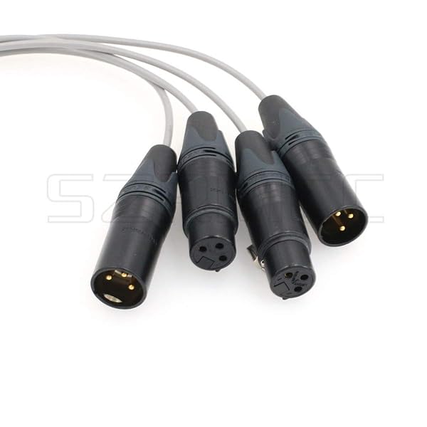 SZRMCC SZRMCC Mic Audio Breakout Cable 10 Pin to 4X XLR 3 Pin for Atomos Shogun Inferno Monitor Recording Right Angle - View 6 of 7