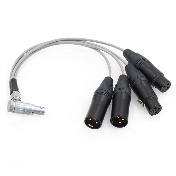 SZRMCC Mic Audio Breakout Cable 10 Pin to 4X XLR 3 Pin for Atomos Shogun Inferno Monitor Recording Right Angle