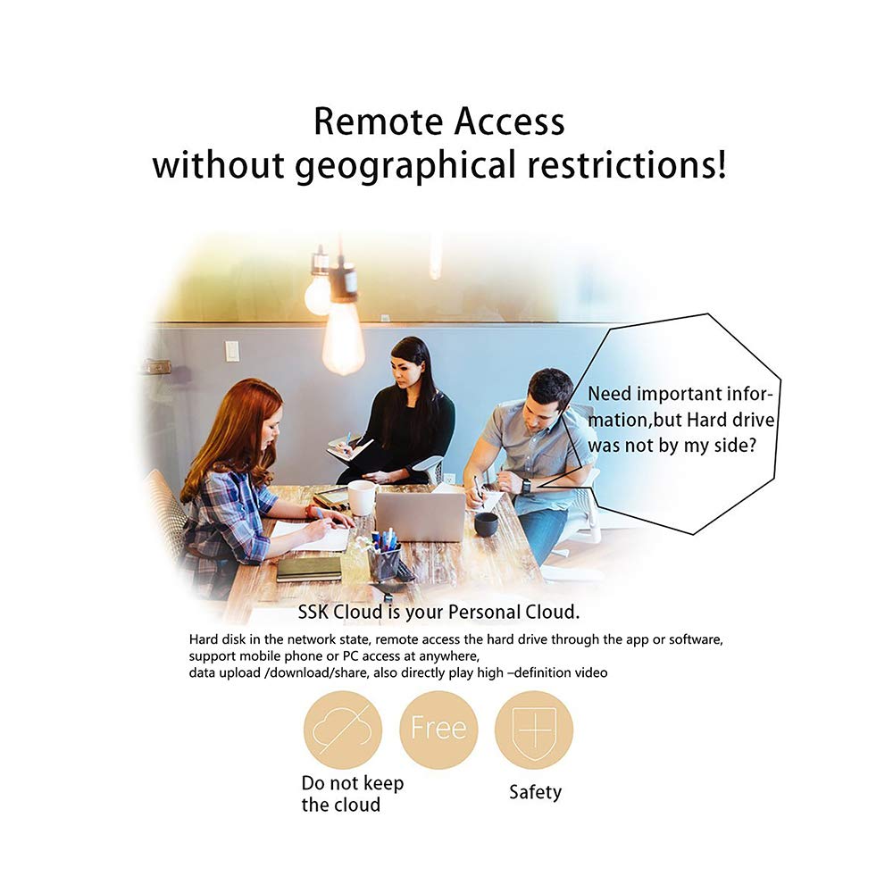 SSK SSK 1TB Wireless Portable NAS: Travel-Friendly Cloud Storage with Auto-Backup & SD Card Reader for iPhone, iPad & Laptops - View 6 of 6