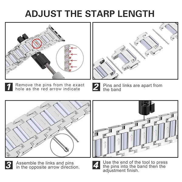 Moolia Moolia Metal Band for Apple Watch 38-42mm Women Rhinestones Resin Bling Diamond Bracelet Rose Gold Pink Compatible with Series 1-10 SE Ultra - View 6 of 7