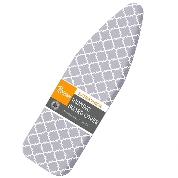 Neccom "Neccom Ironing Board Cover & Pad 15"x54" - Heavy Duty, Scorch & Stain Resistant, Extra Thick Cotton for Perfect Ironing"
