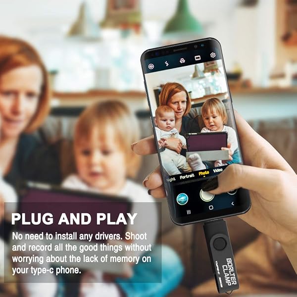 BORLTER CLAMP 512GB USB Type-C Flash Drive BorlterClamp Dual Port Memory Stick for Android Smartphones Tablets and Computers Black - View 5 of 8