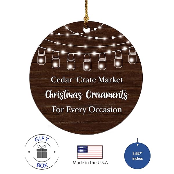 CEDAR CRATE MARKET 1st Retired Christmas Ceramic Tree Ornament 2875 Inch Round Holiday Keepsake Gift Box Perfect Retirement Gifts for Women or Men - View 3 of 6